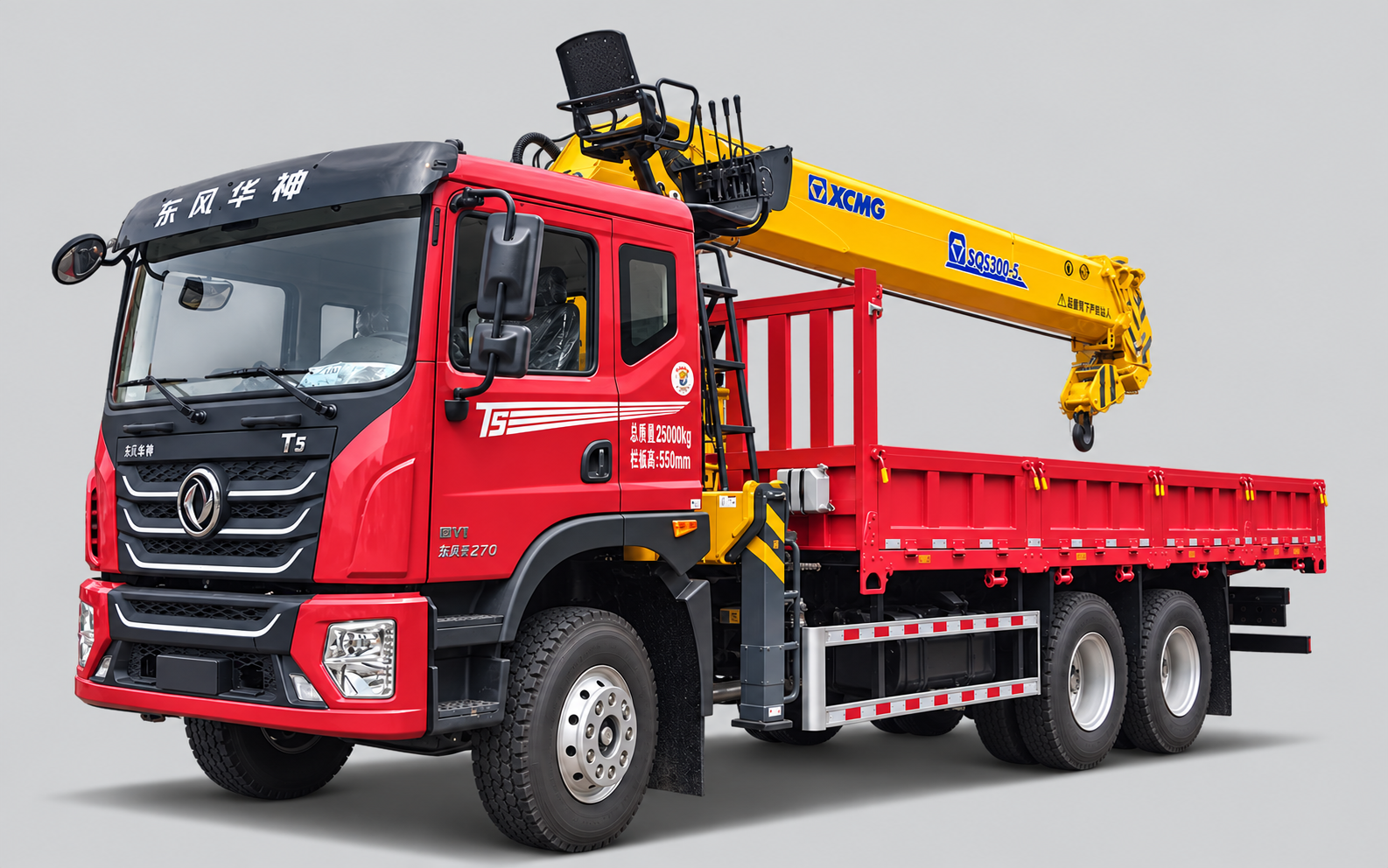 Dongfeng Huashen 300 HP Truck with XCMG 12-Ton Crane